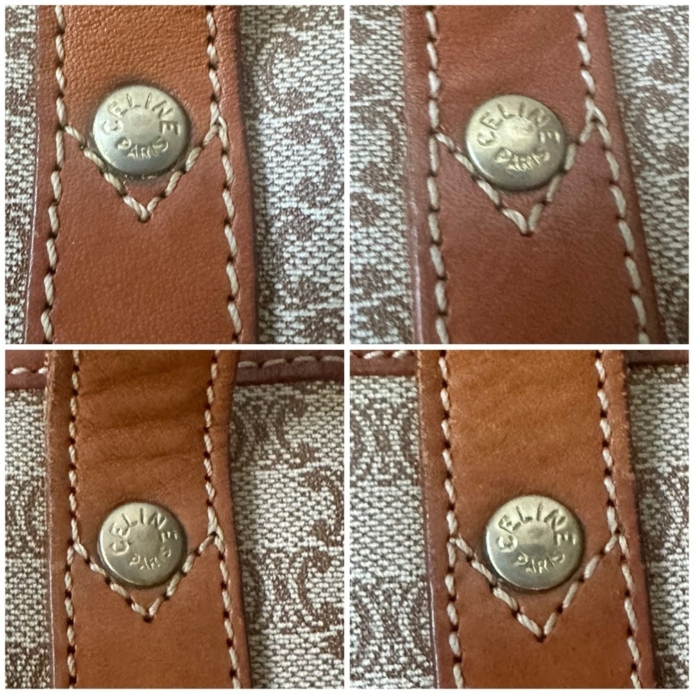 Celine Macadam Coated Canvas Tote Brown Triomphe Logo Large Shoulder Bag CLEAN - Picture 13 of 14
